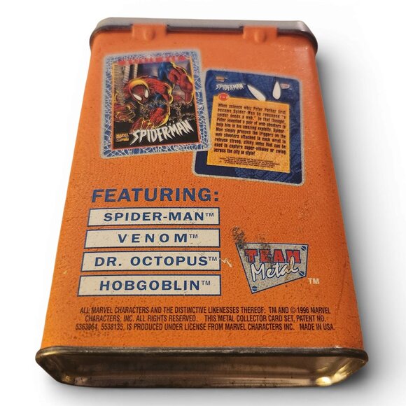 1996 Marvel Comics SPIDER-MAN - 4 Metal Cards Tin - Picture 2 of 9